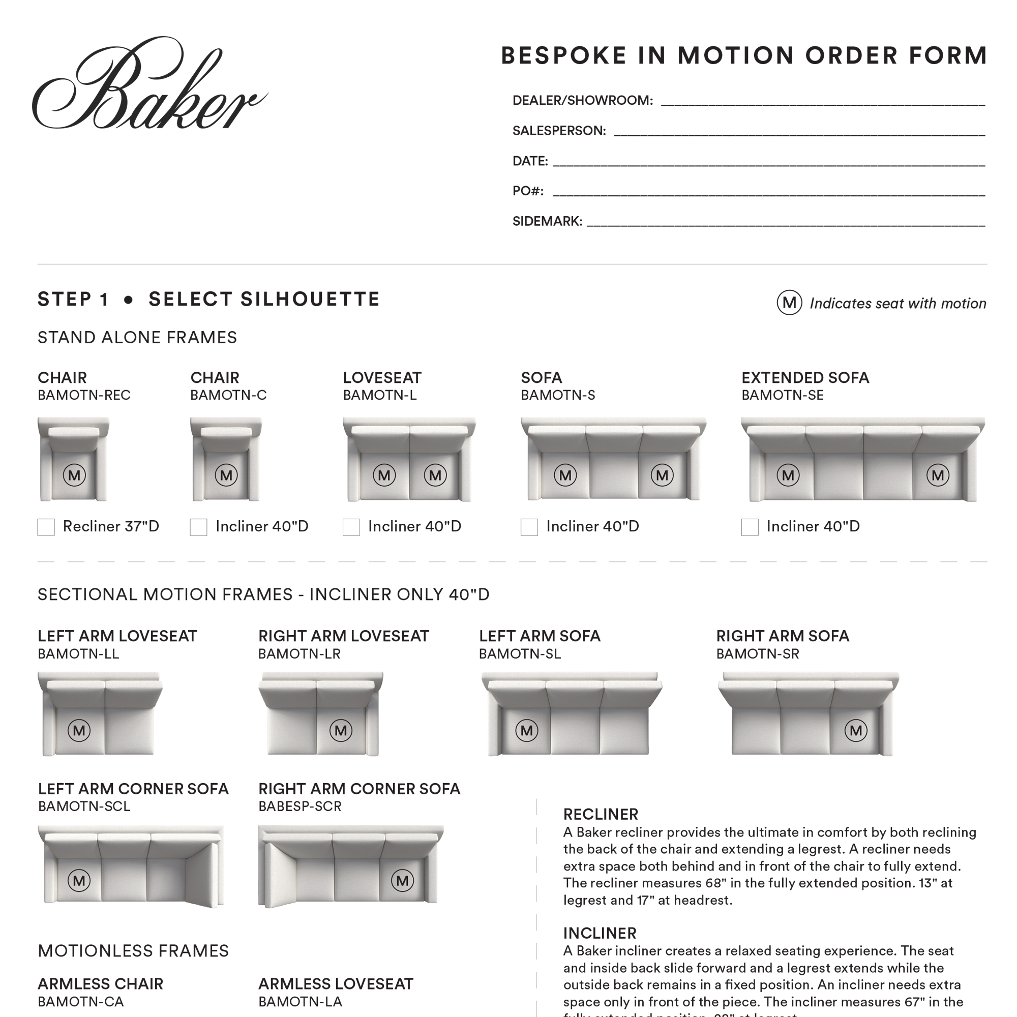 Bespoke in Motion Order Form